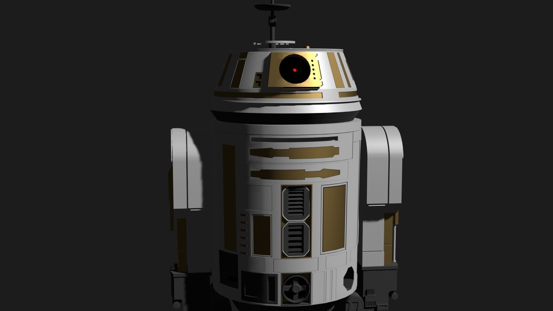 R3 Astromech Droid Low-poly 3D model_2