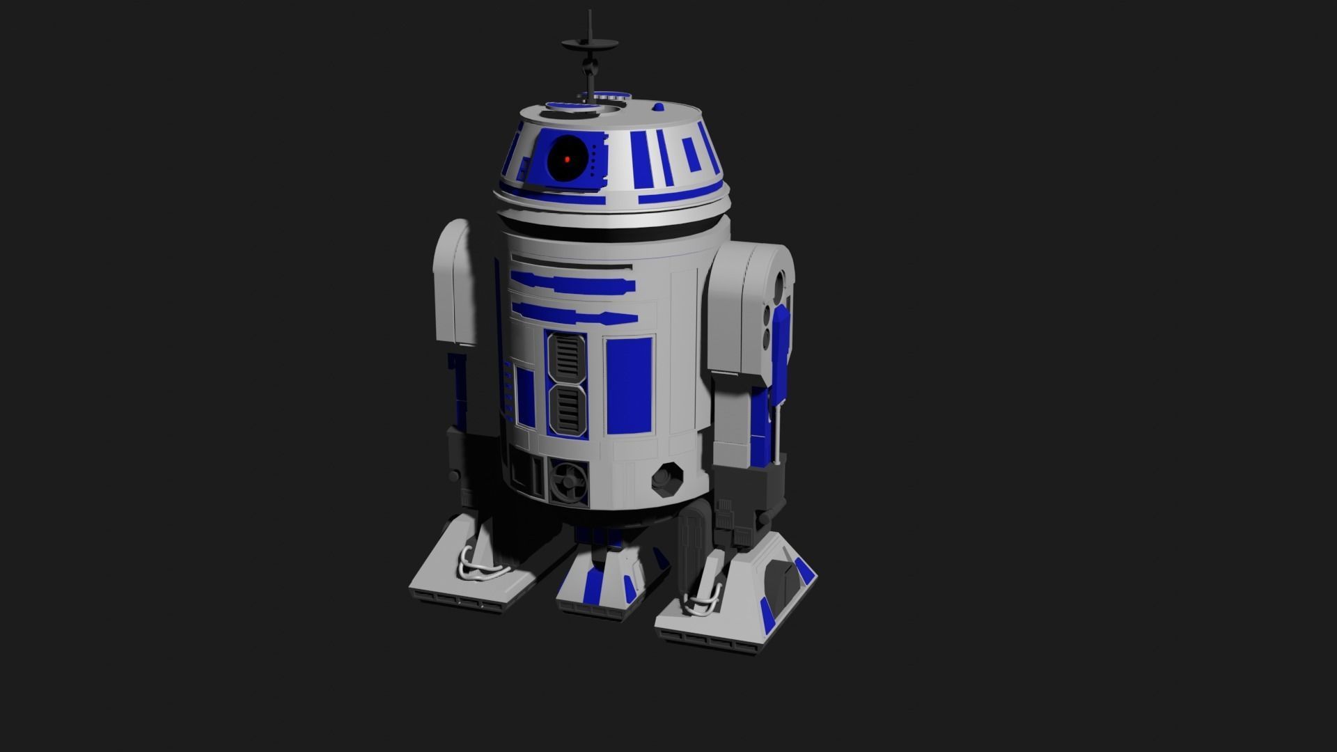 R3 Astromech Droid Low-poly 3D model_3