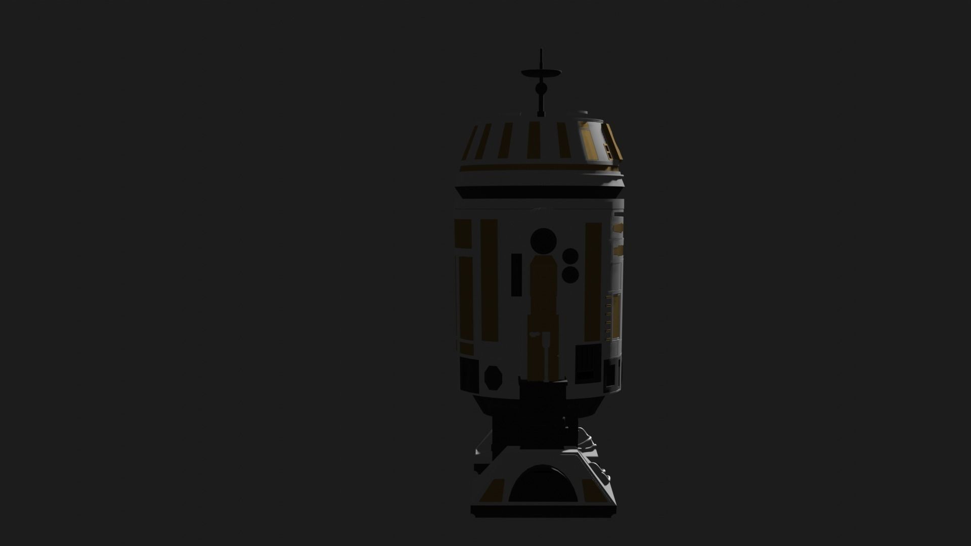 R3 Astromech Droid Low-poly 3D model_11
