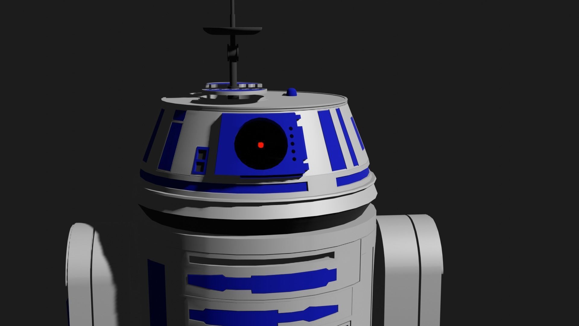R3 Astromech Droid Low-poly 3D model_6