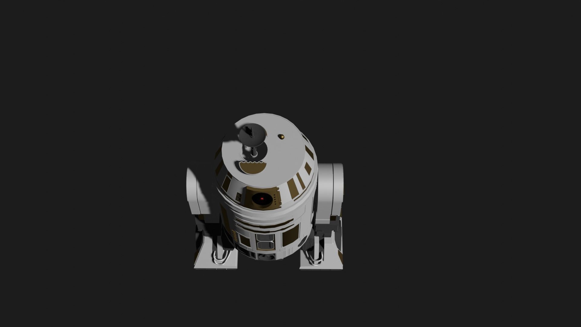 R3 Astromech Droid Low-poly 3D model_13