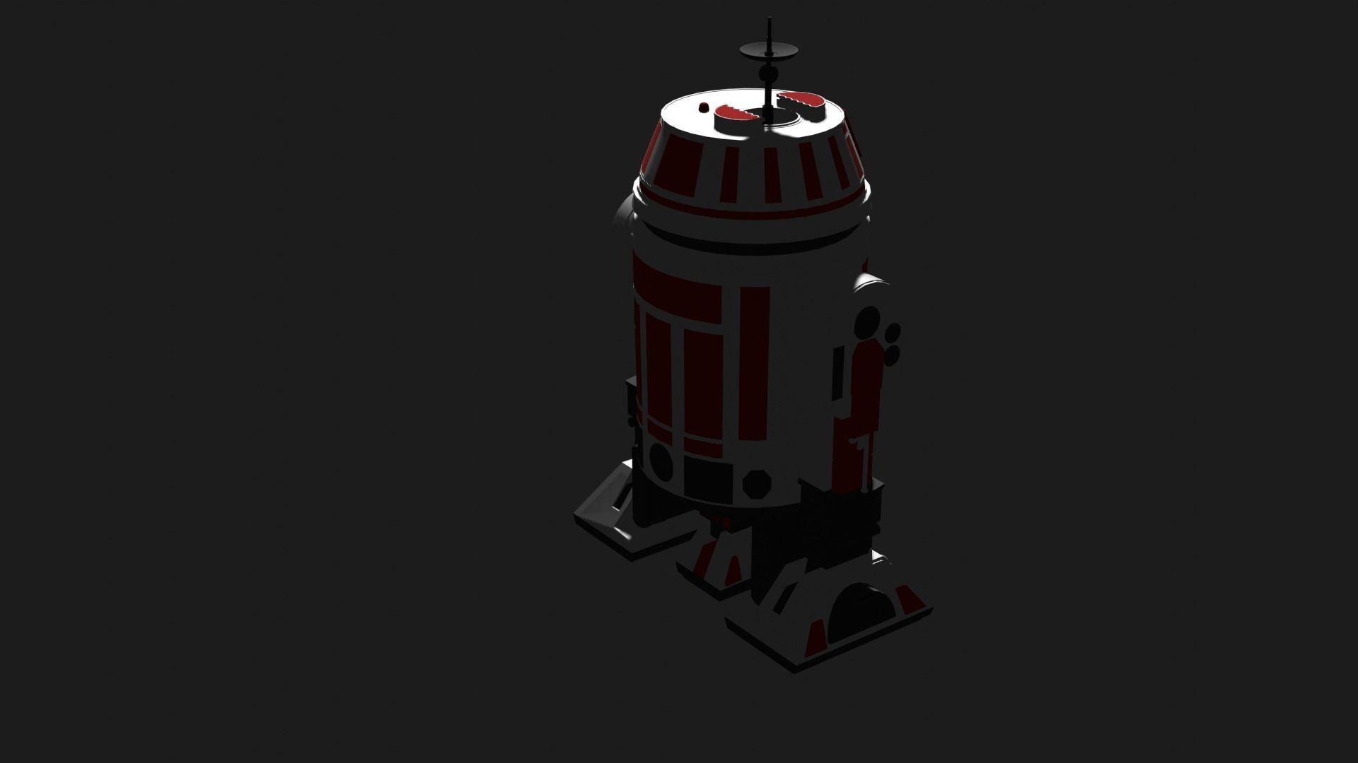 R3 Astromech Droid Low-poly 3D model_8