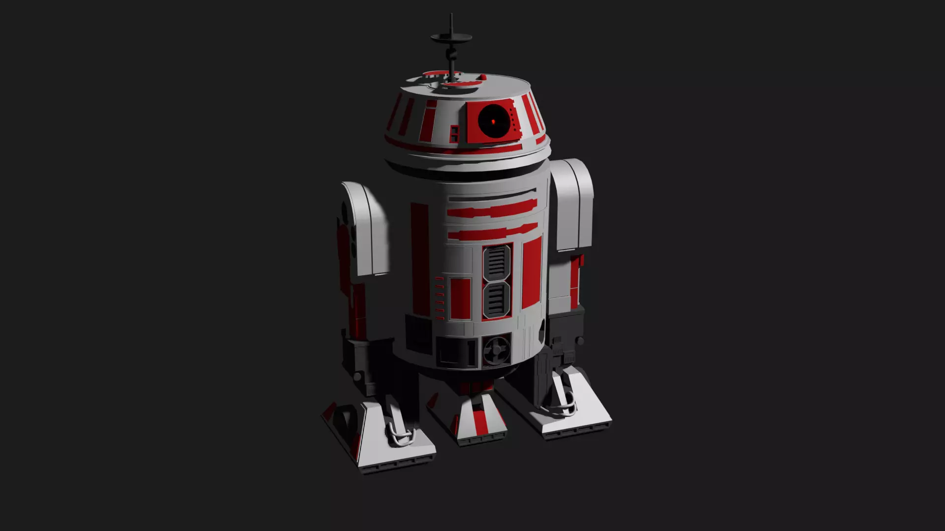 R3 Astromech Droid Low-poly 3D model_0