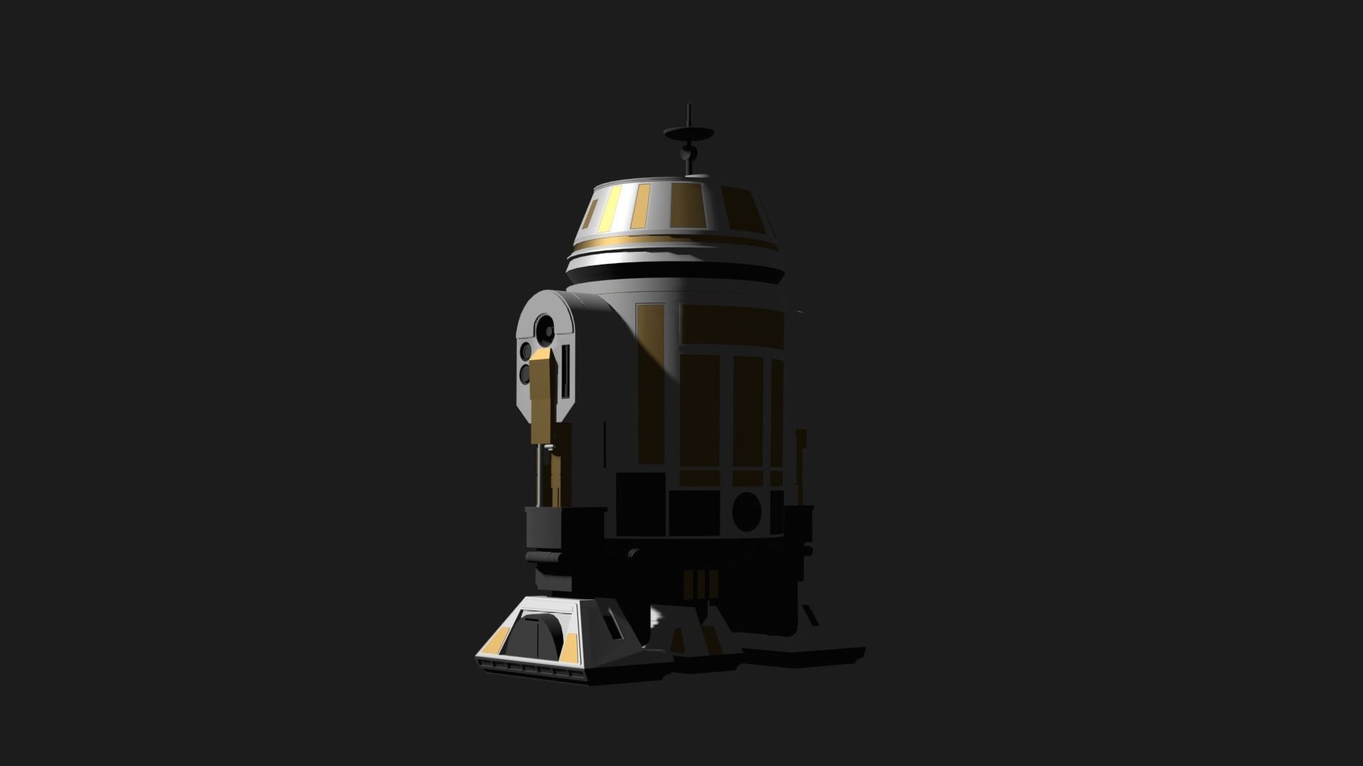 R3 Astromech Droid Low-poly 3D model_9