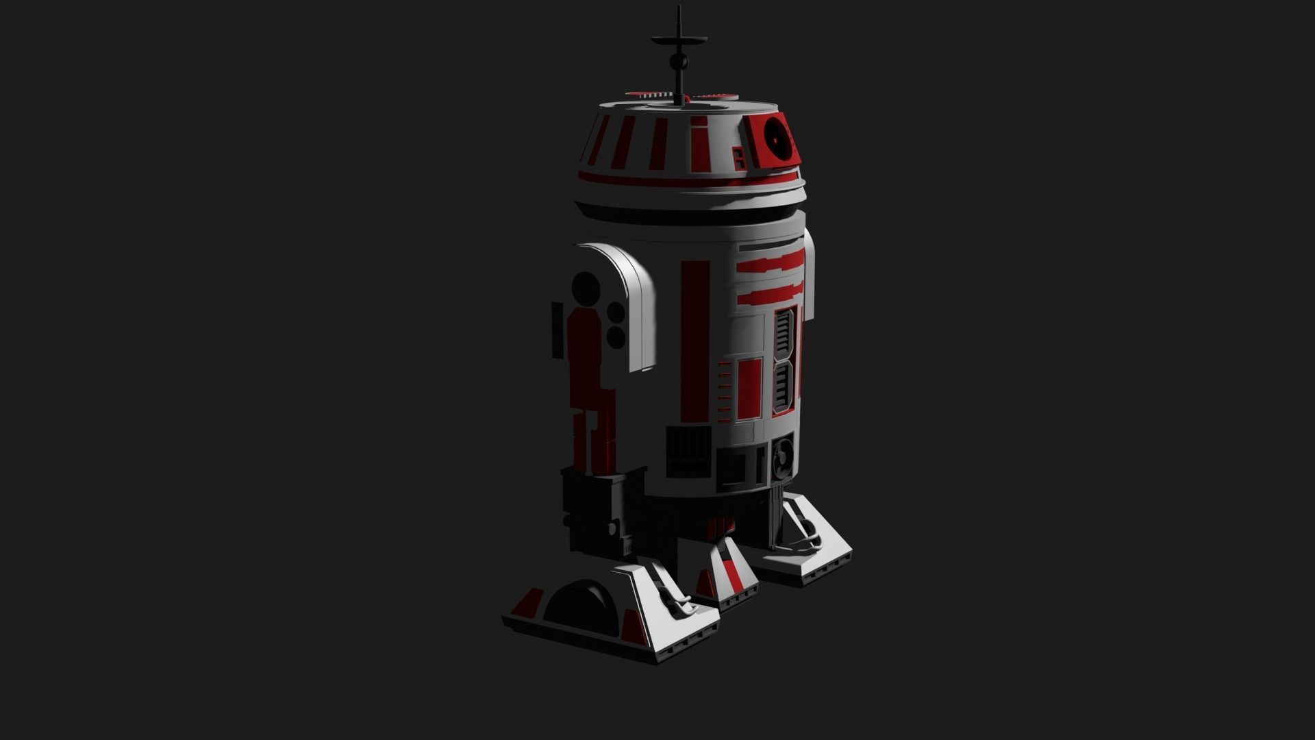 R3 Astromech Droid Low-poly 3D model_5