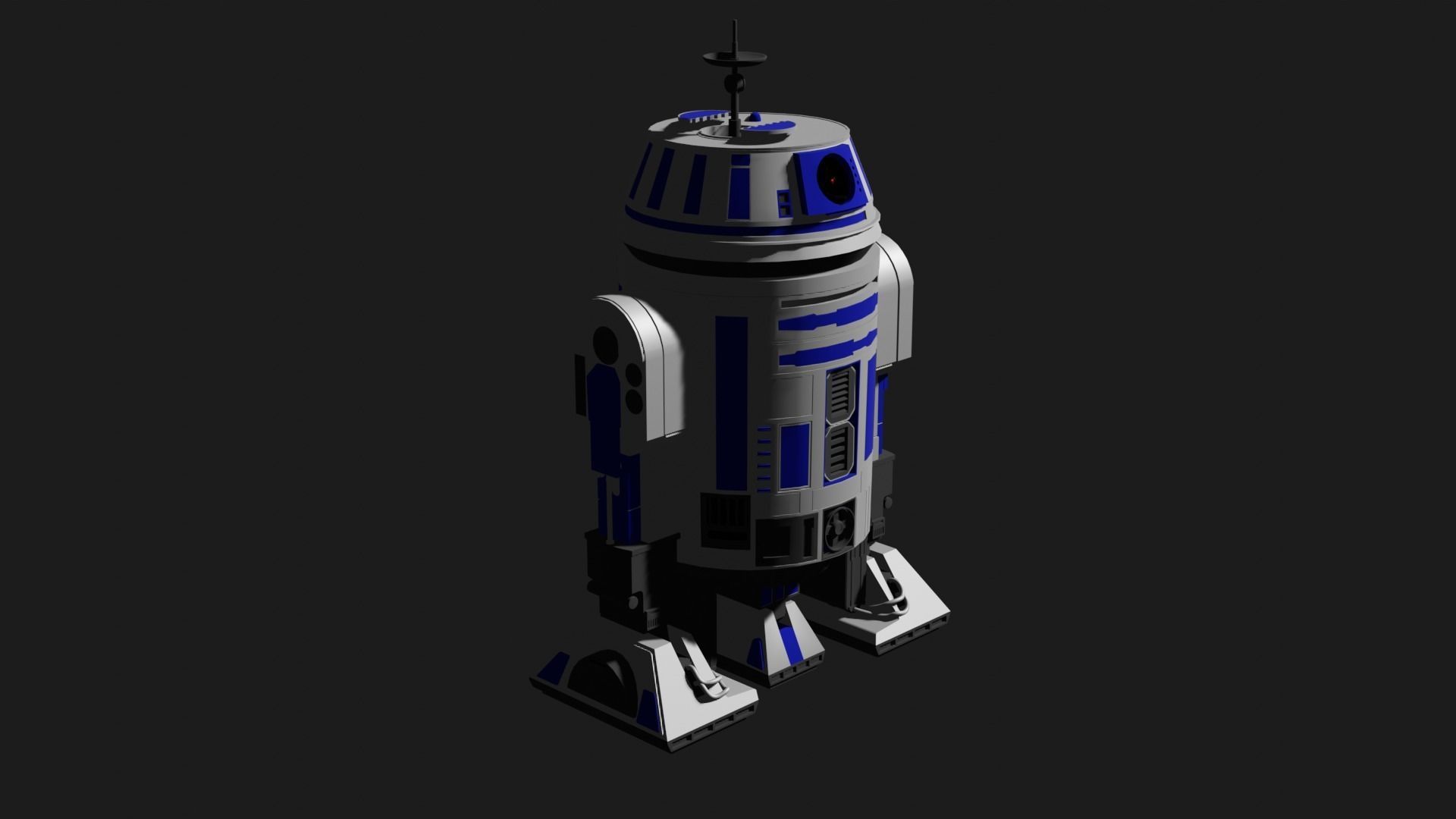 R3 Astromech Droid Low-poly 3D model_1