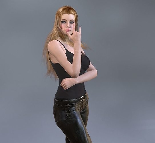Rock Girl Low-poly 3D model