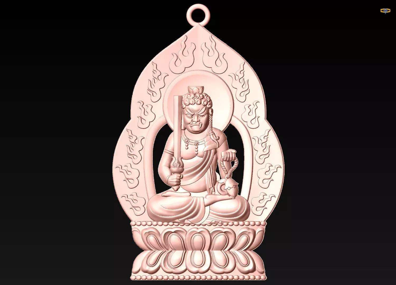 Acala Vidyaraja Pendant - Fudo Myoo Pendant - N023909 3D print model