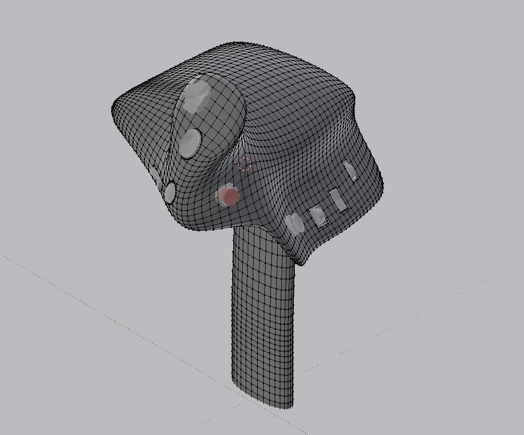 Throttle grip for fighter jet 3D model_7