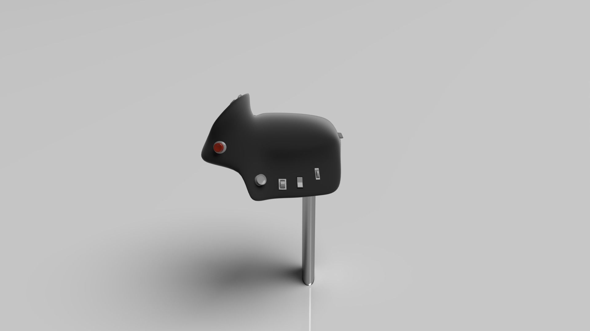 Throttle grip for fighter jet 3D model_1