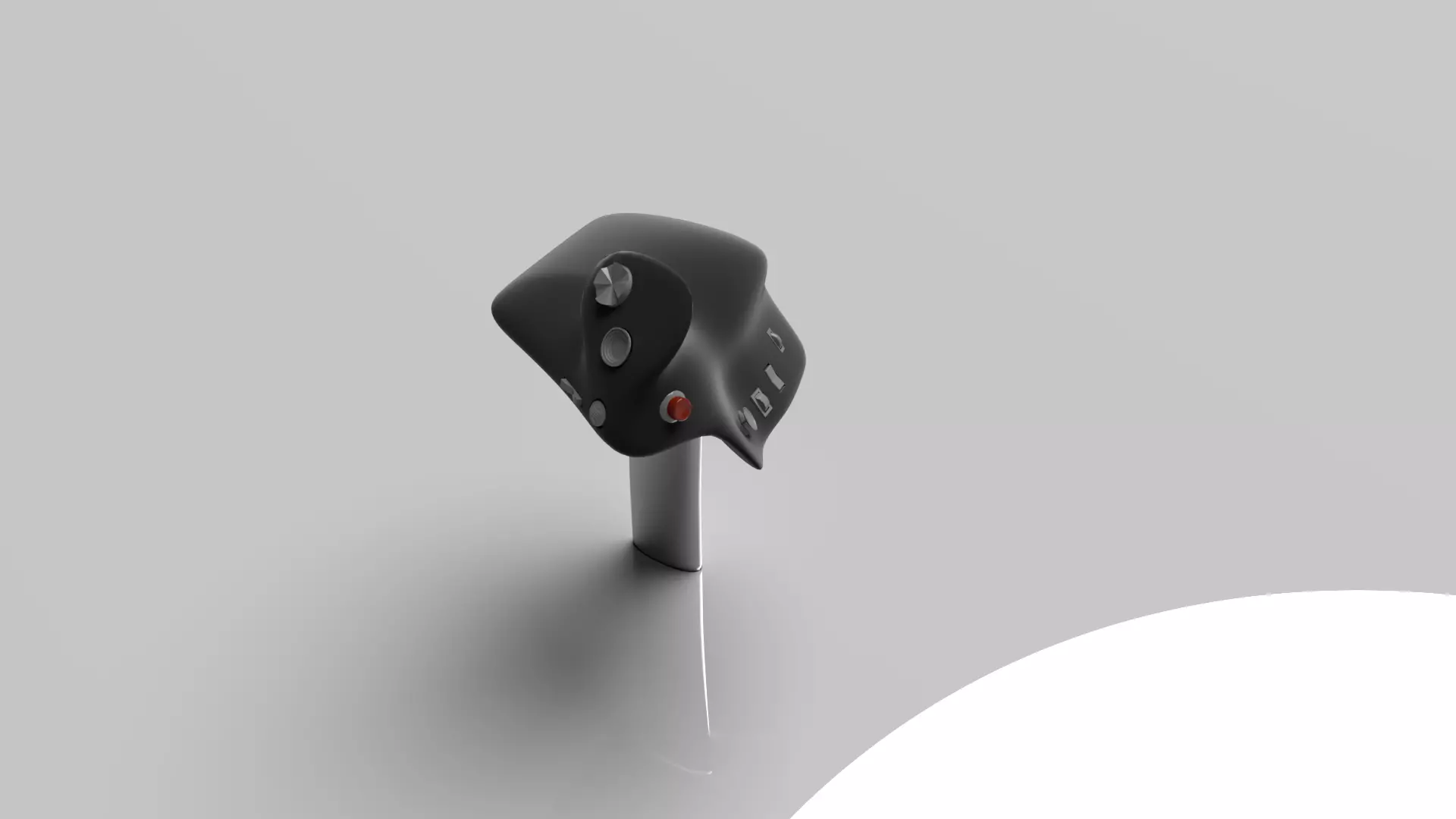 Throttle grip for fighter jet 3D model_0