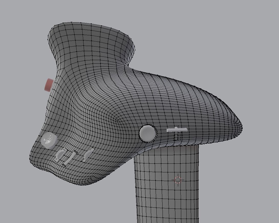 Throttle grip for fighter jet 3D model_8