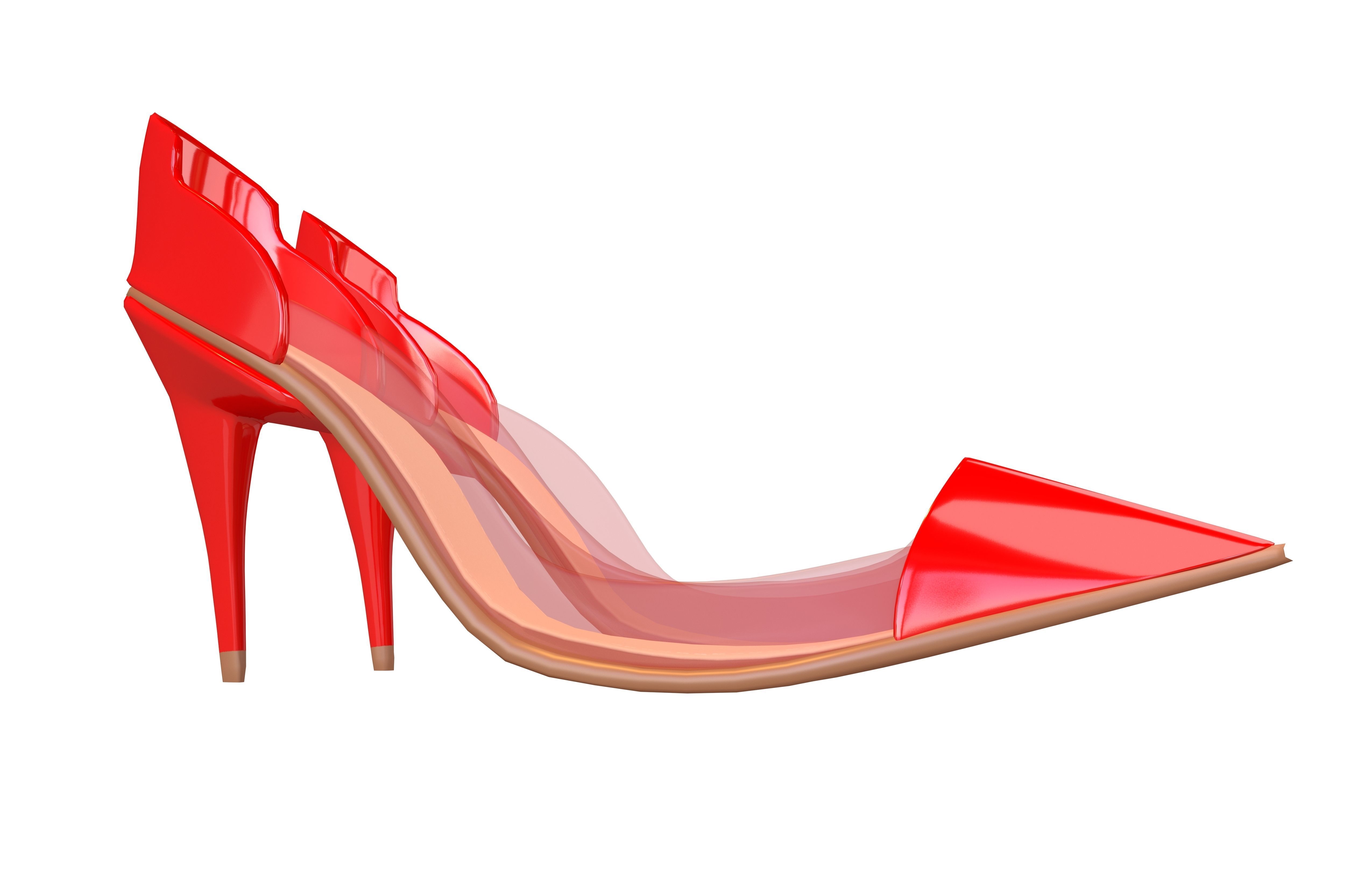 High Heel 12 Low-poly 3D model_3