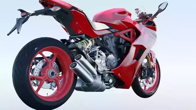 motorcycle Low-poly 3D model