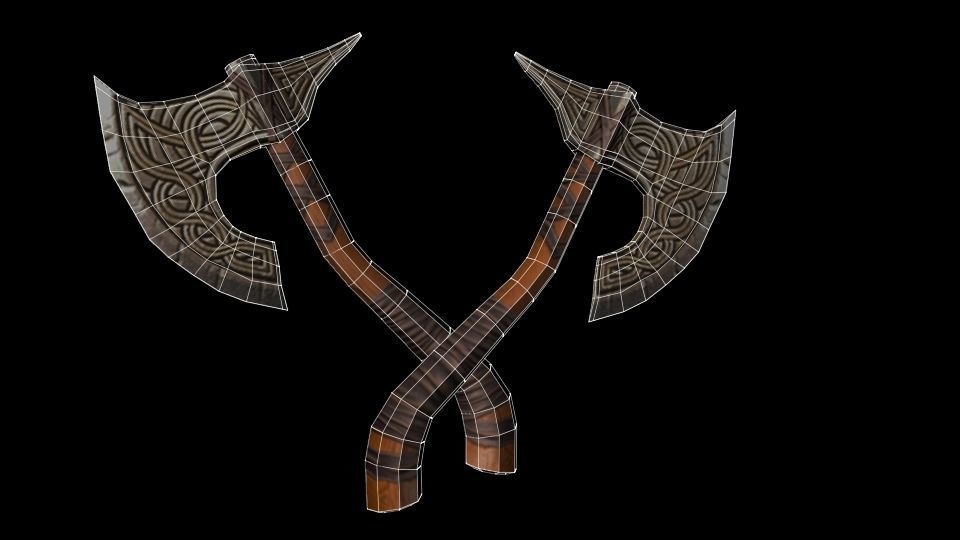 Battle axe Free low-poly 3D model_5