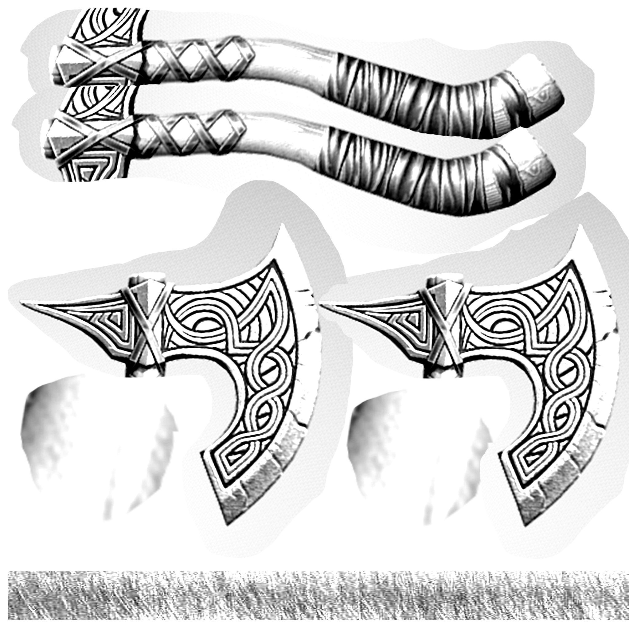 Battle axe Free low-poly 3D model_6