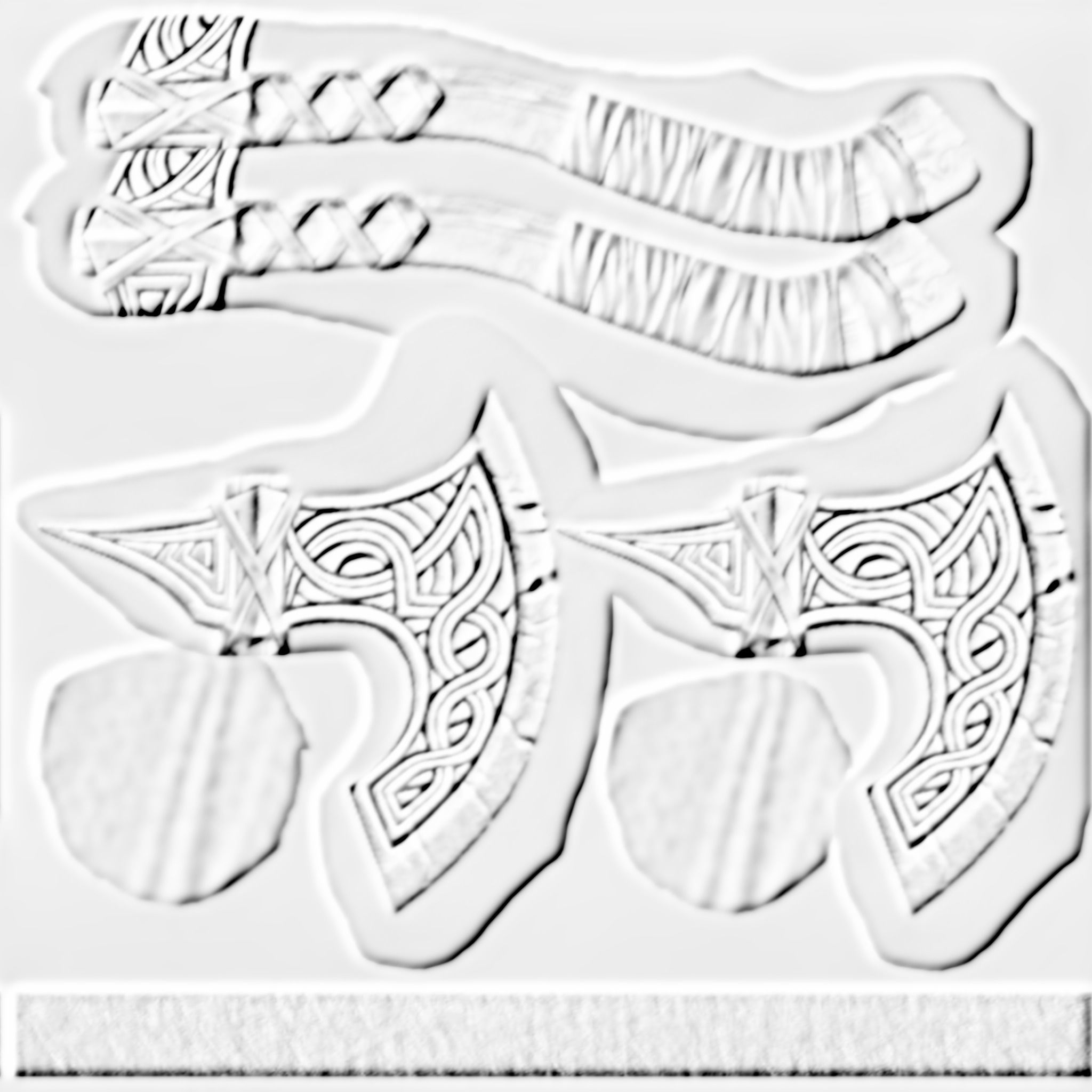 Battle axe Free low-poly 3D model_9