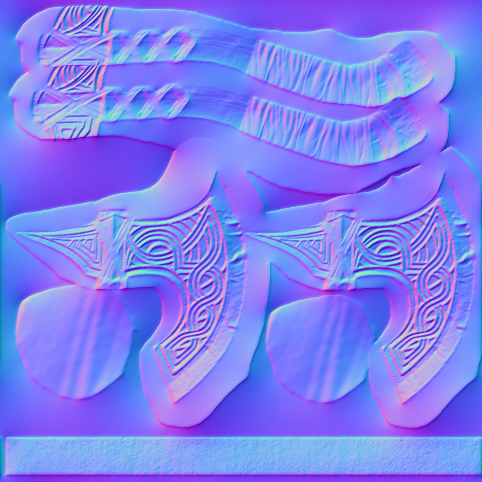 Battle axe Free low-poly 3D model_10