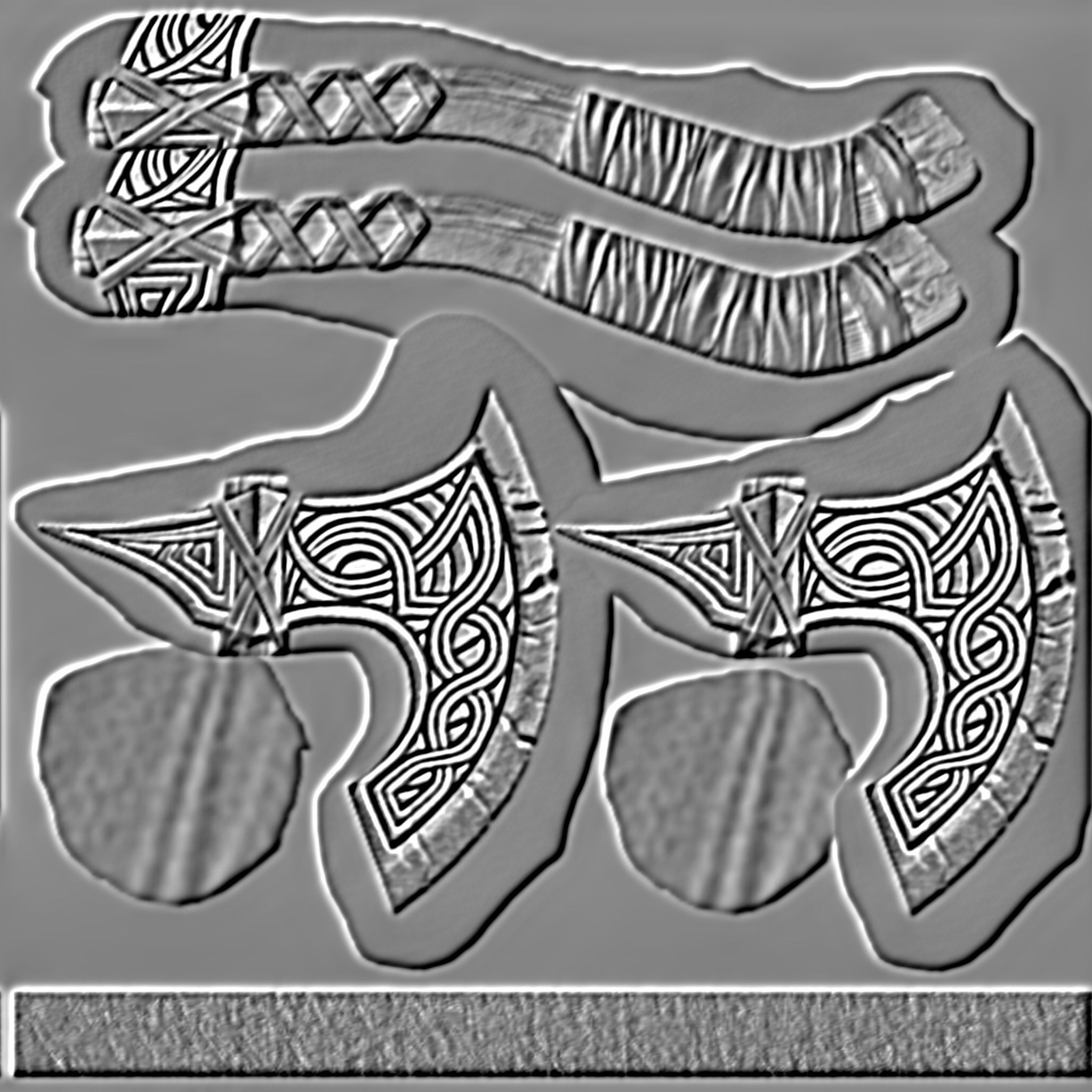 Battle axe Free low-poly 3D model_8