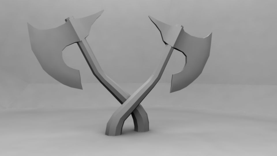 Battle axe Free low-poly 3D model_4
