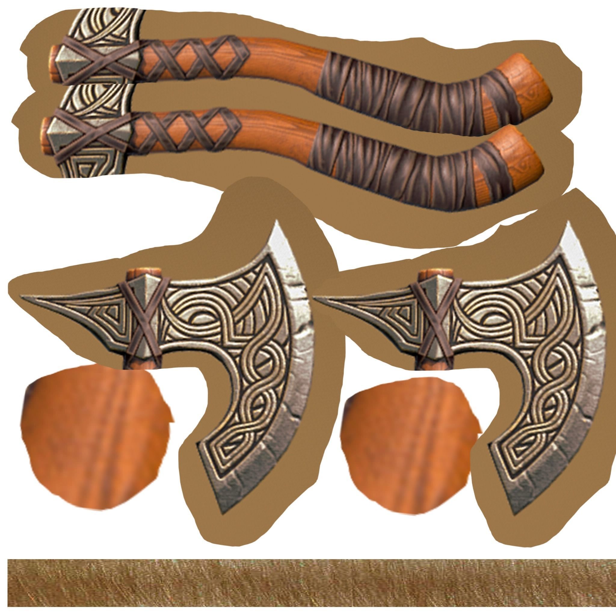 Battle axe Free low-poly 3D model_11