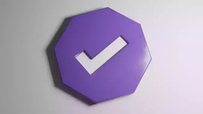 Twitch Partner Logo Low-poly 3D model