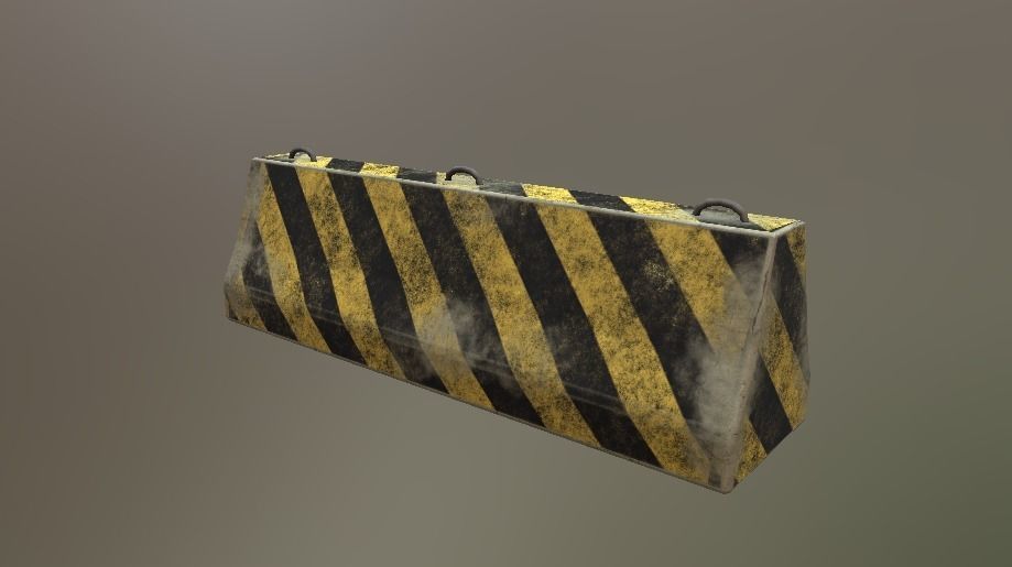 Roadblocks Pack Low-poly 3D model_10