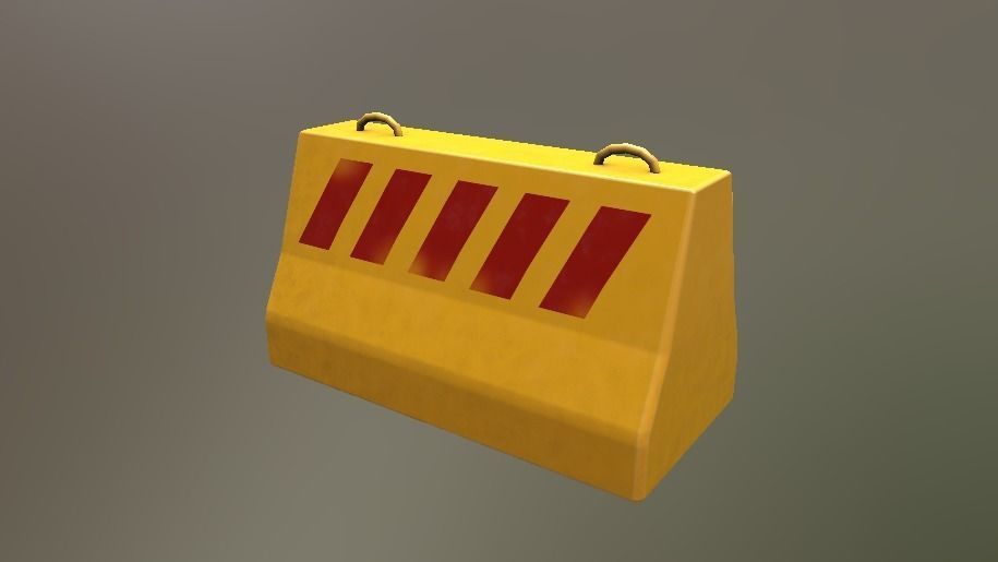 Roadblocks Pack Low-poly 3D model_14