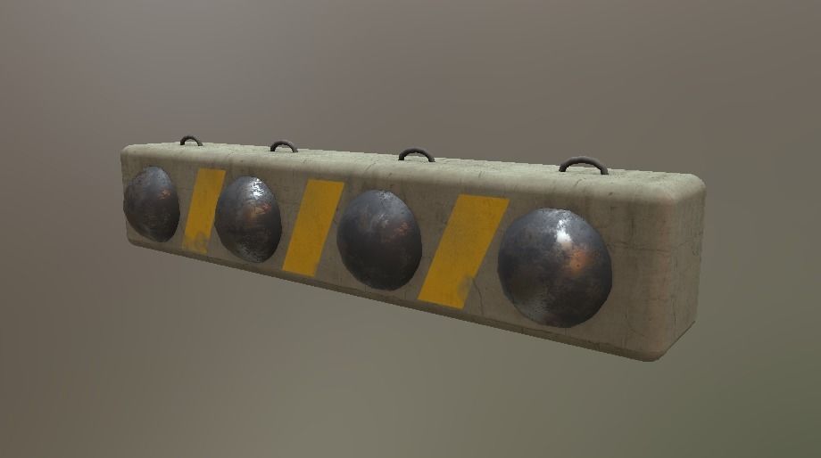 Roadblocks Pack Low-poly 3D model_4