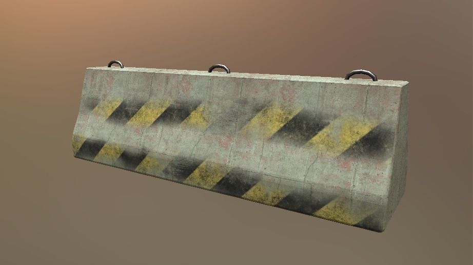 Roadblocks Pack Low-poly 3D model_5