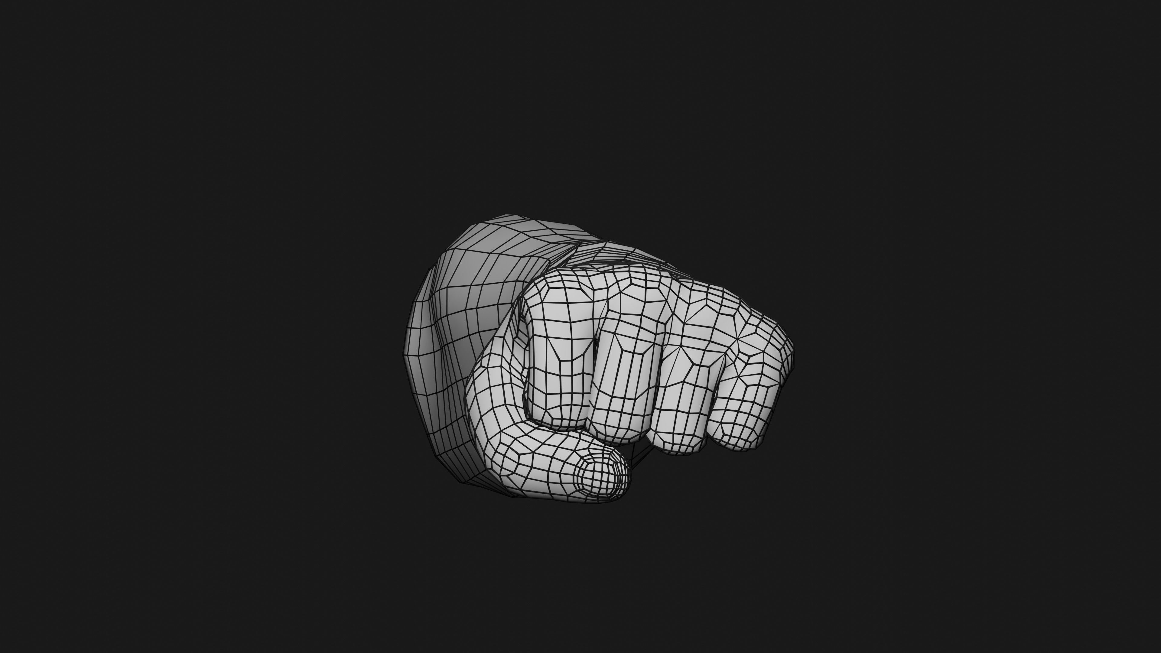 Male Left Hand Rigged Low-poly 3D model_25