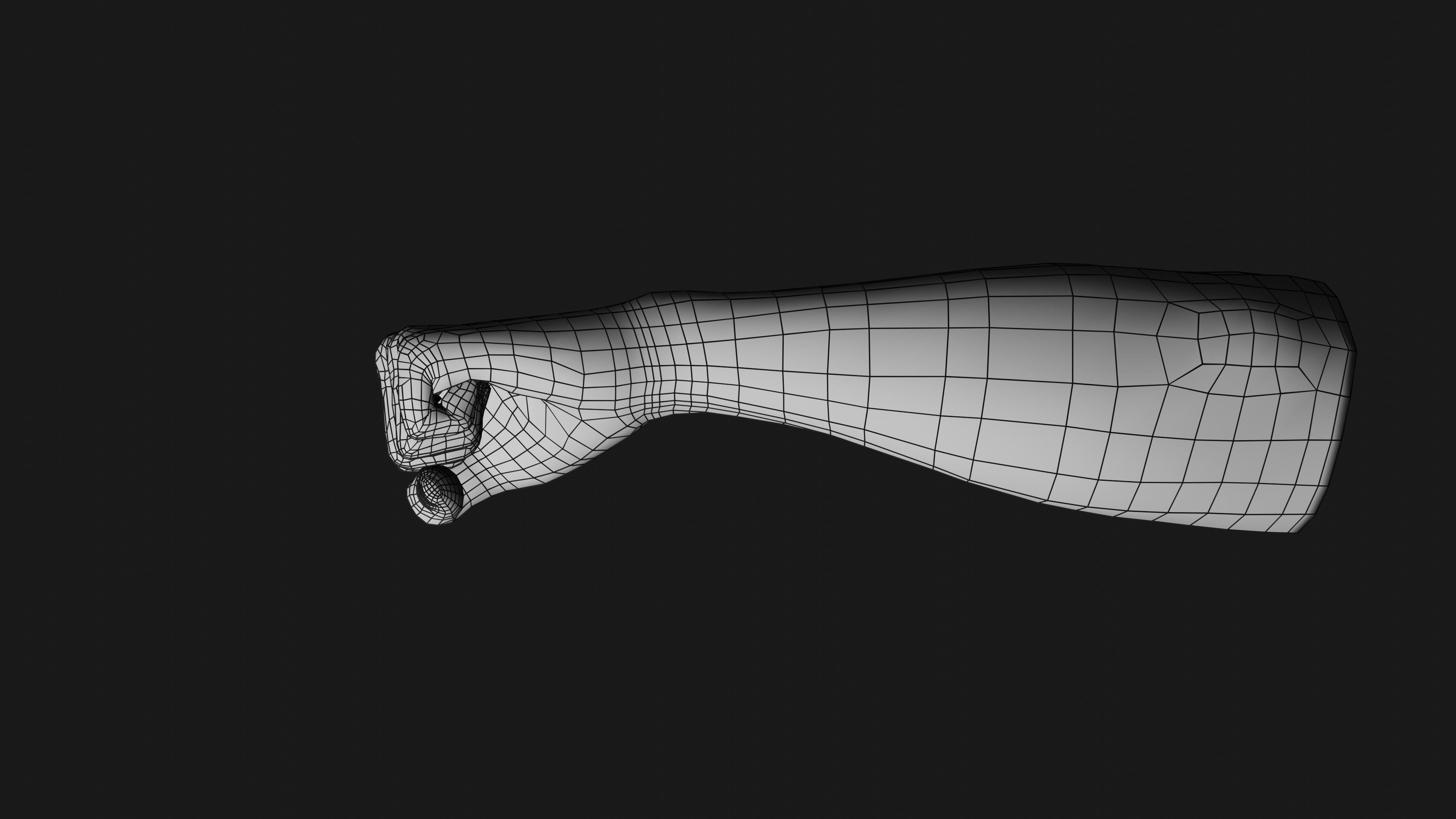 Male Left Hand Rigged Low-poly 3D model_24