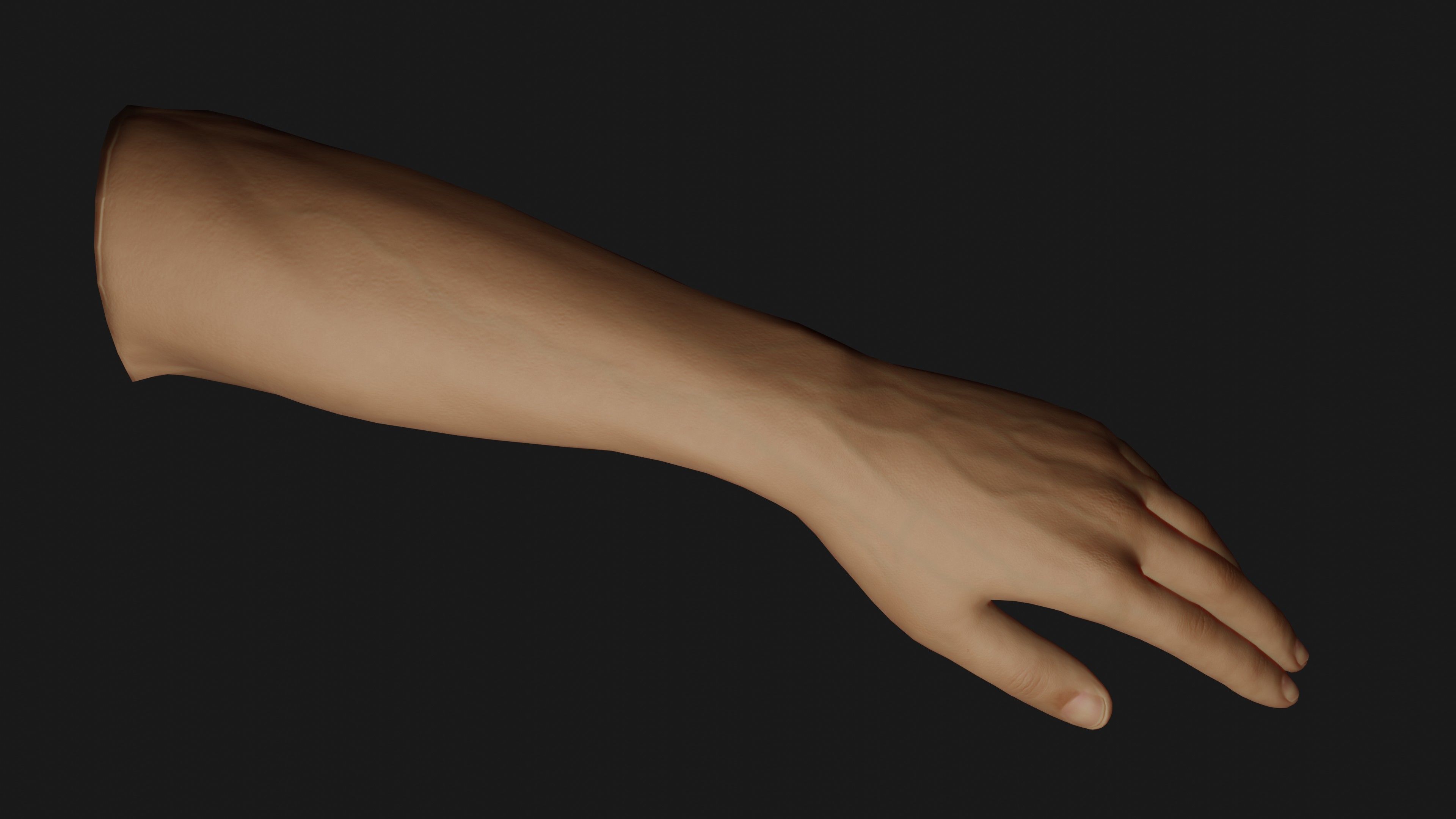 Male Left Hand Rigged Low-poly 3D model_5