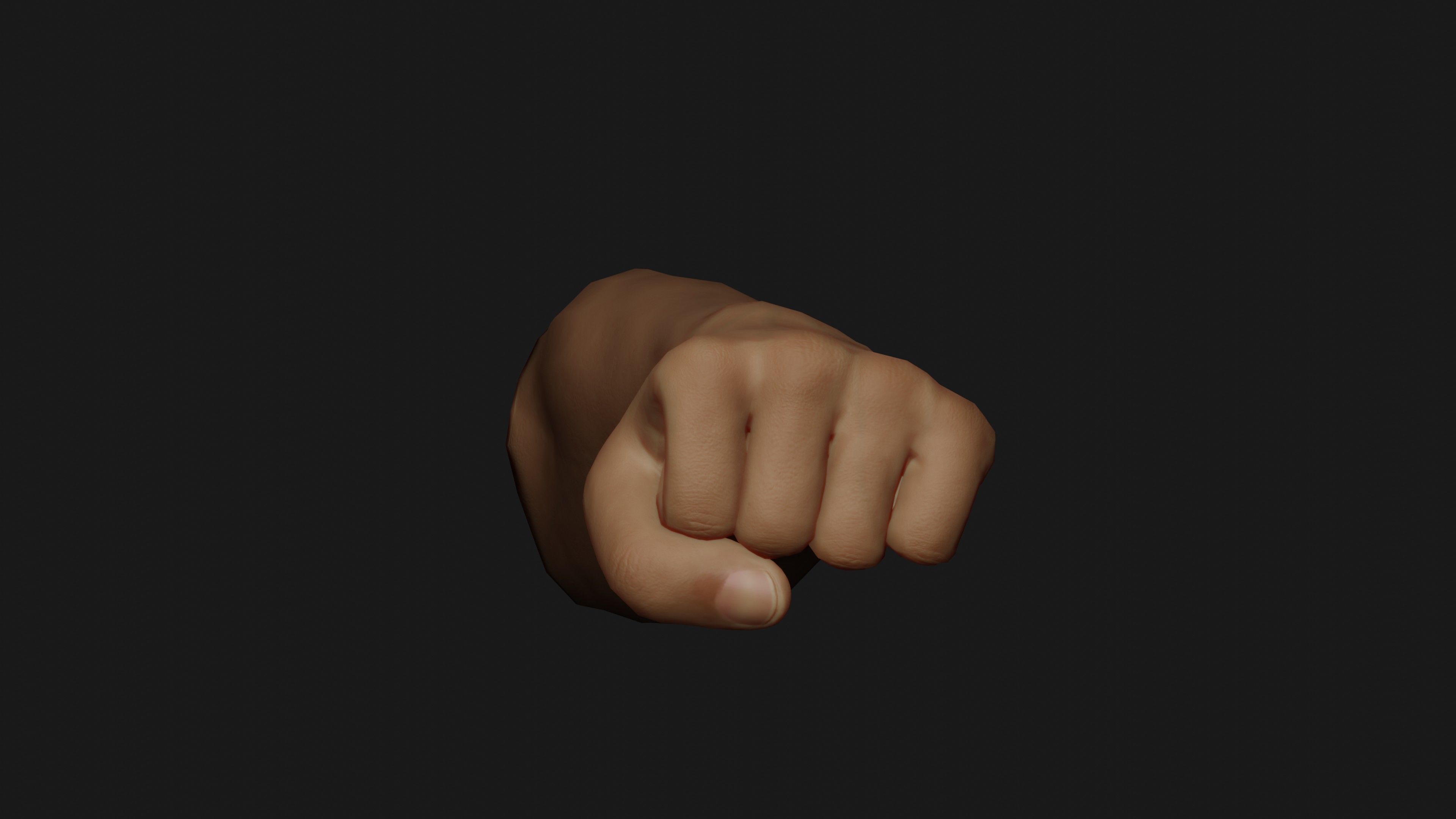Male Left Hand Rigged Low-poly 3D model_10