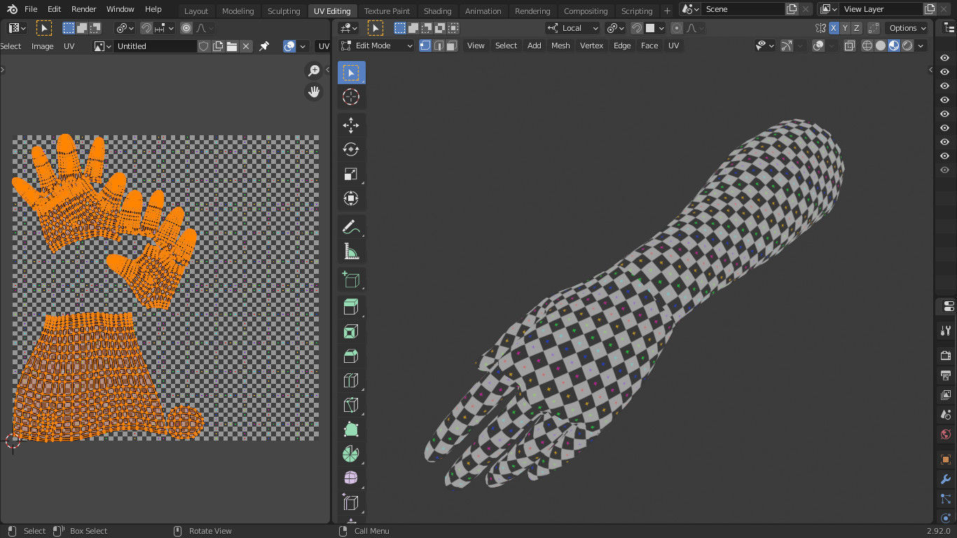 Male Left Hand Rigged Low-poly 3D model_32