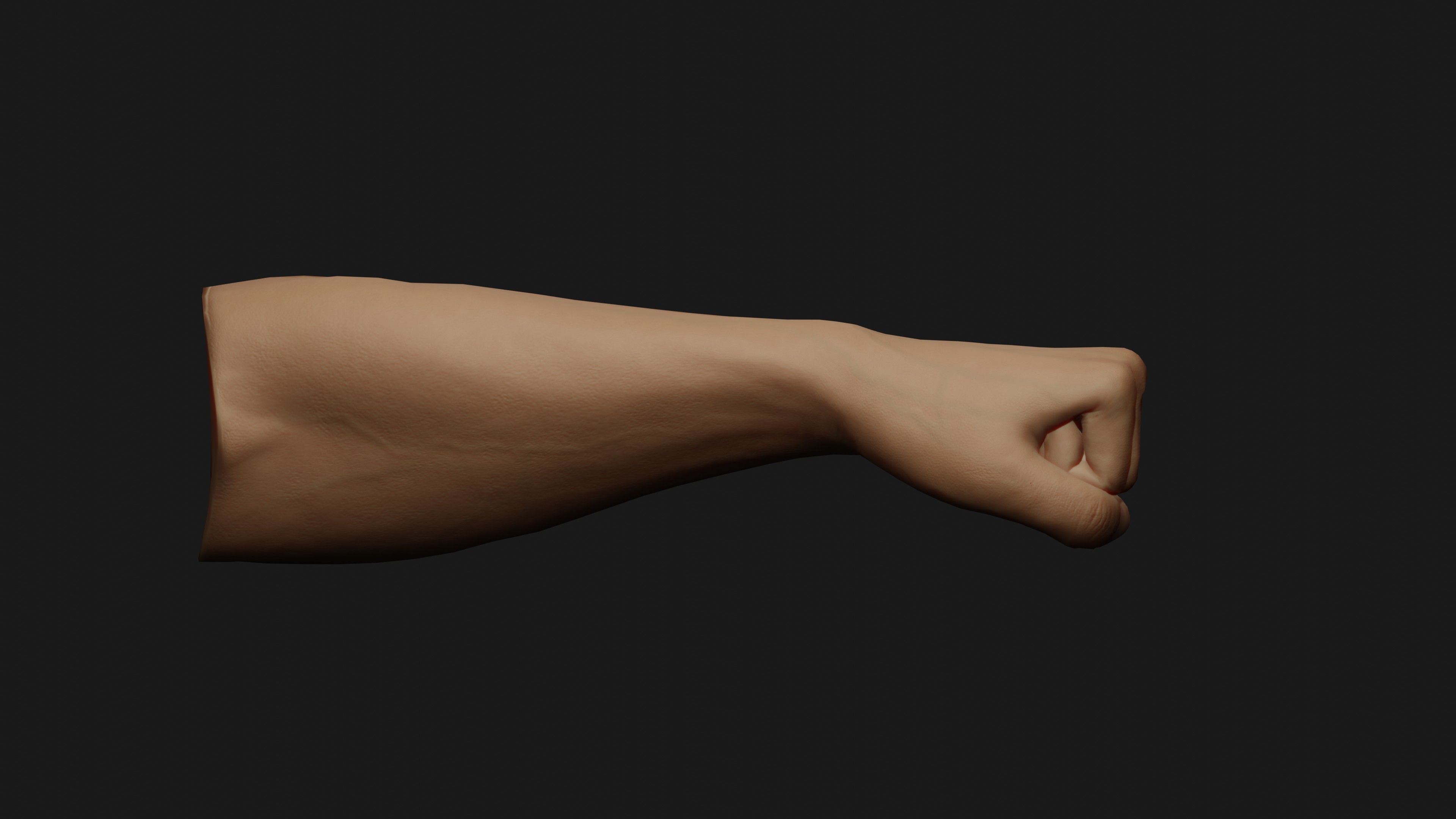 Male Left Hand Rigged Low-poly 3D model_3