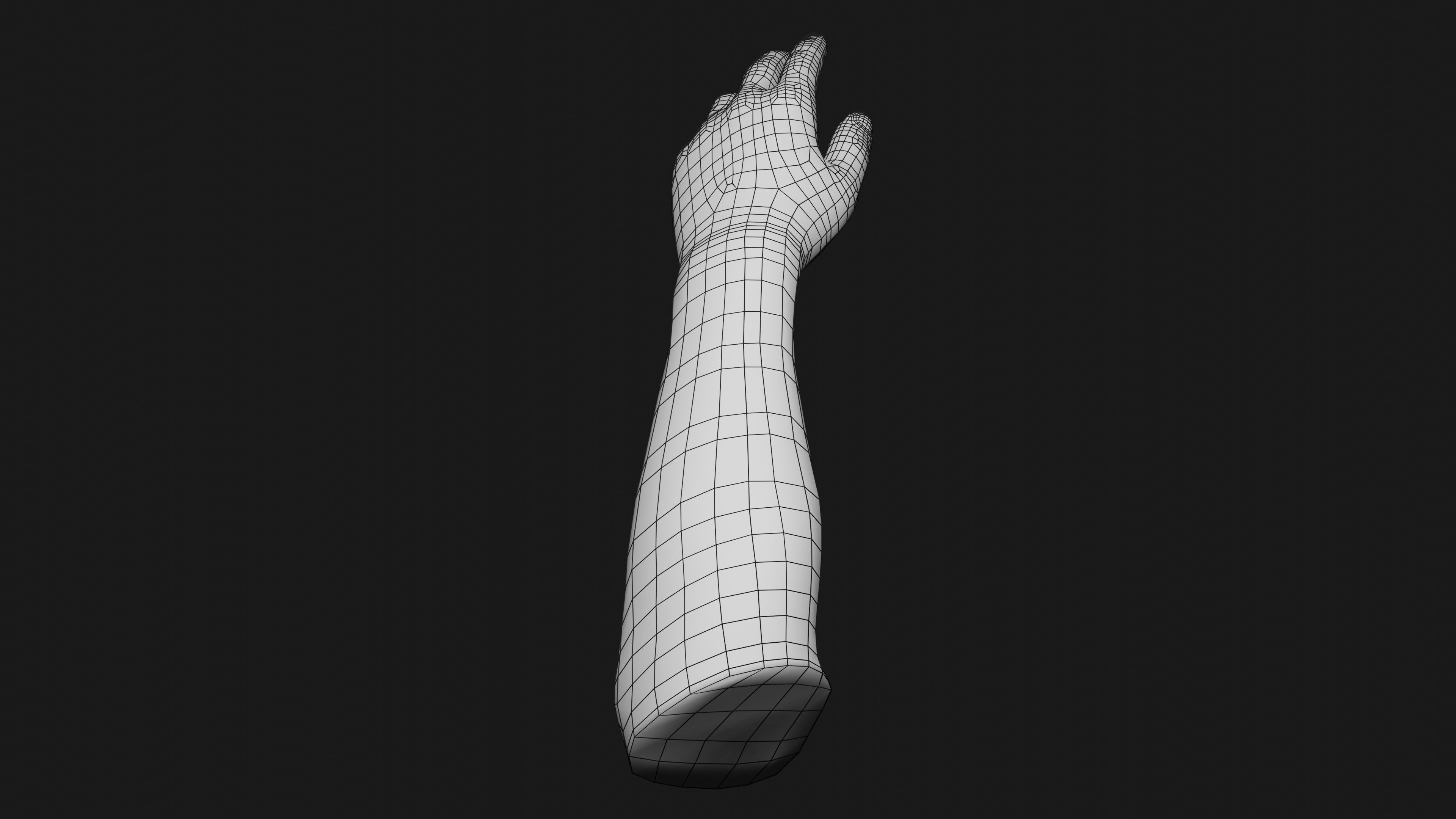 Male Left Hand Rigged Low-poly 3D model_19