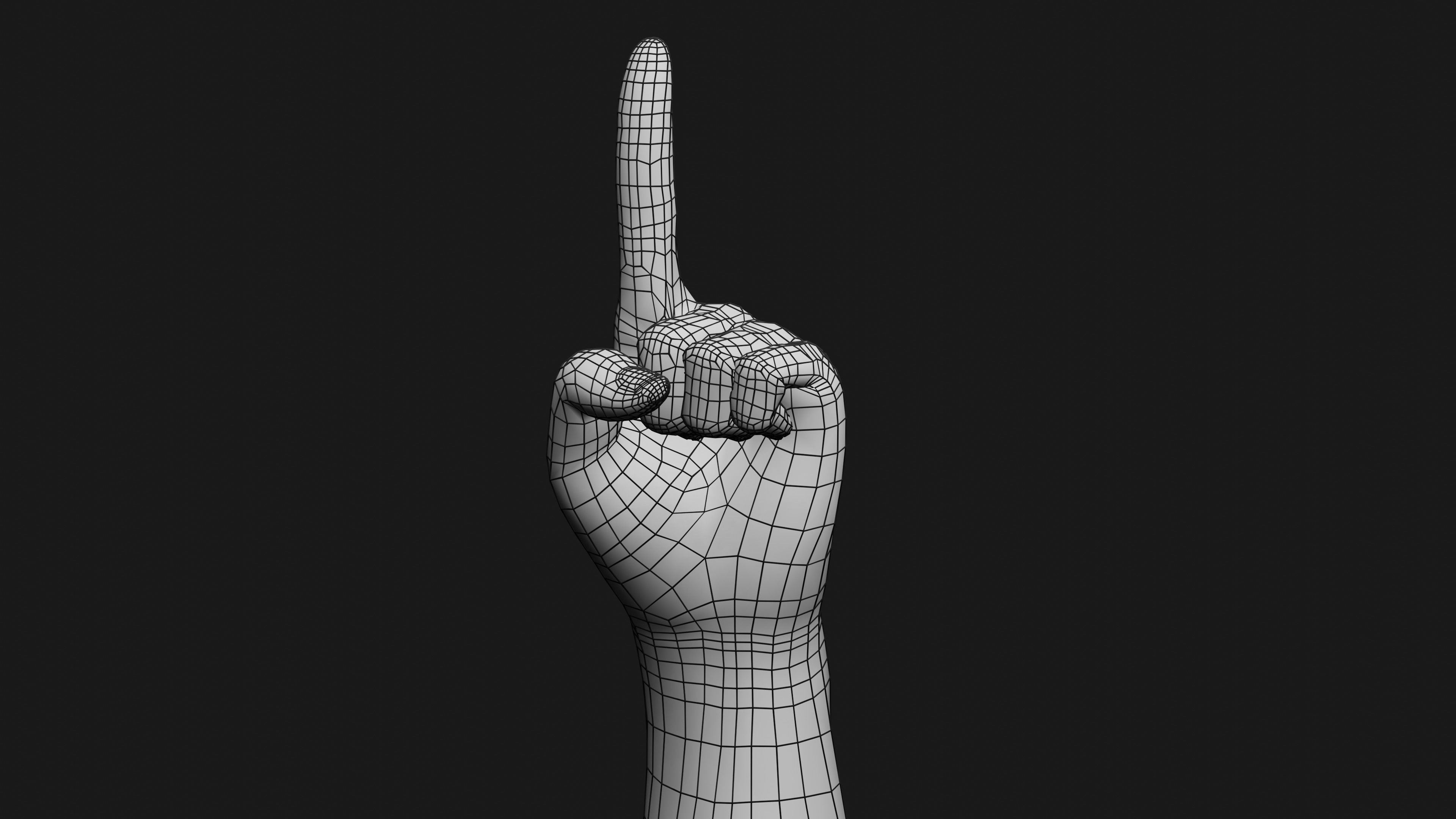 Male Left Hand Rigged Low-poly 3D model_17