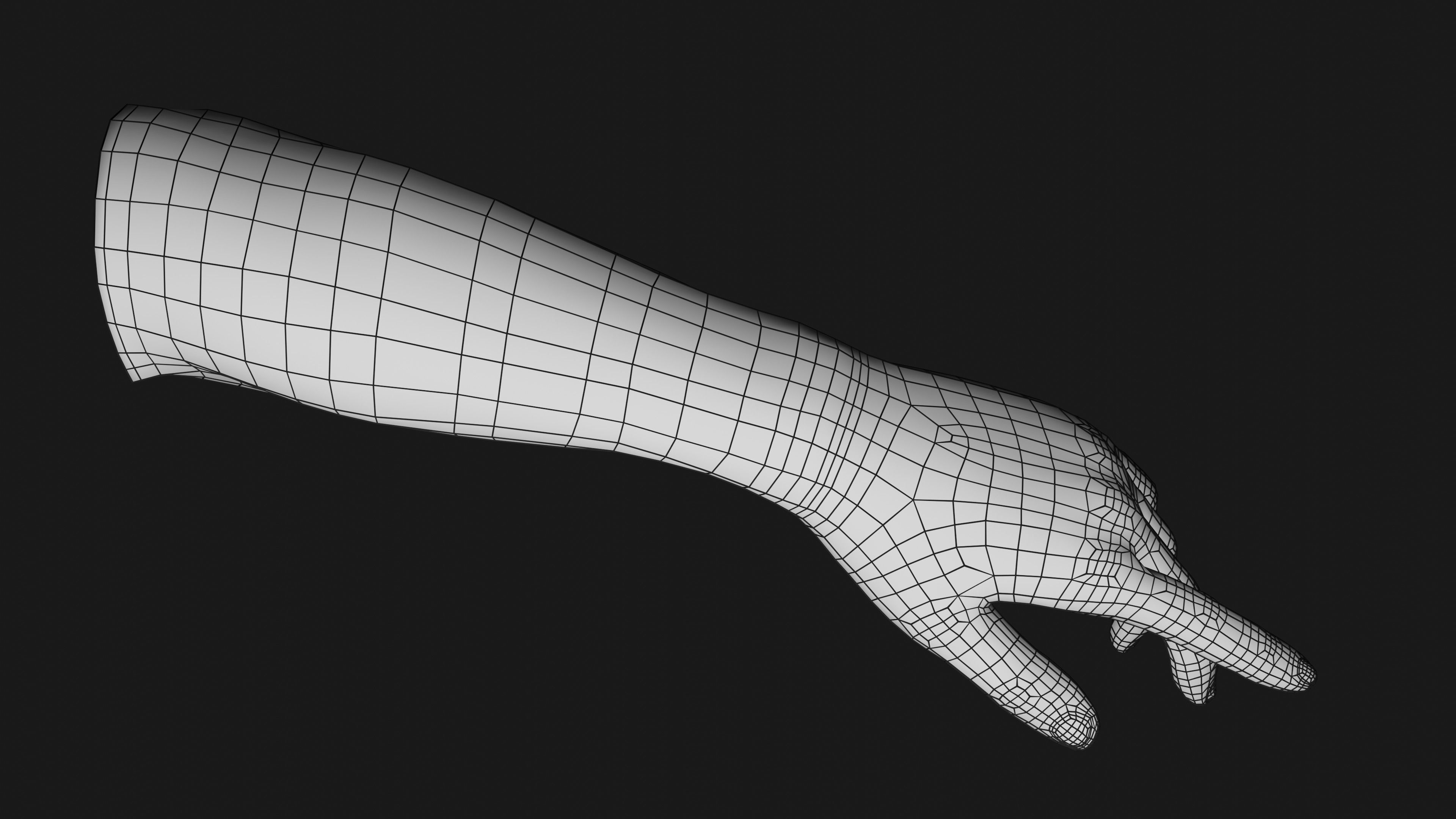 Male Left Hand Rigged Low-poly 3D model_22