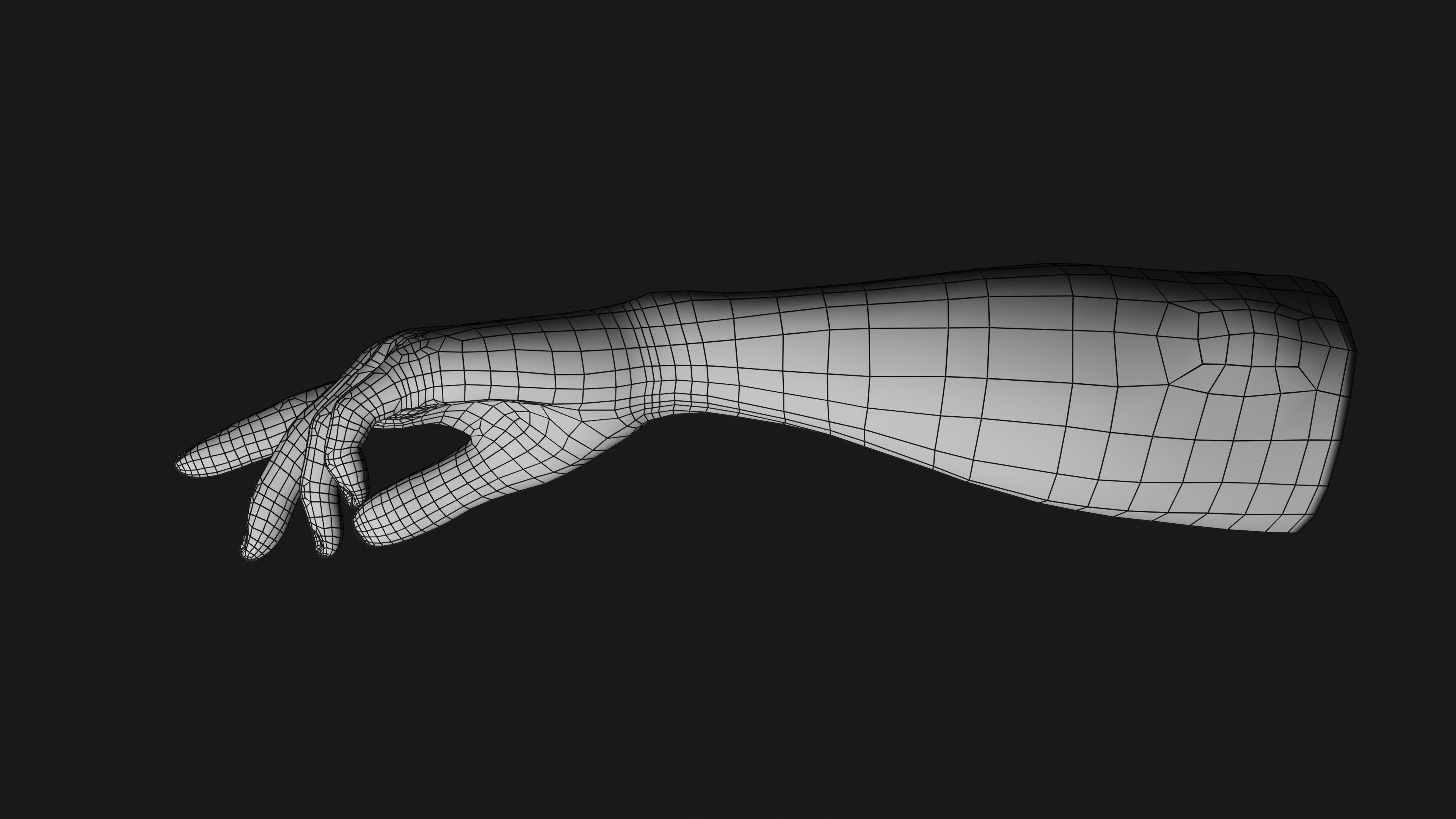 Male Left Hand Rigged Low-poly 3D model_23