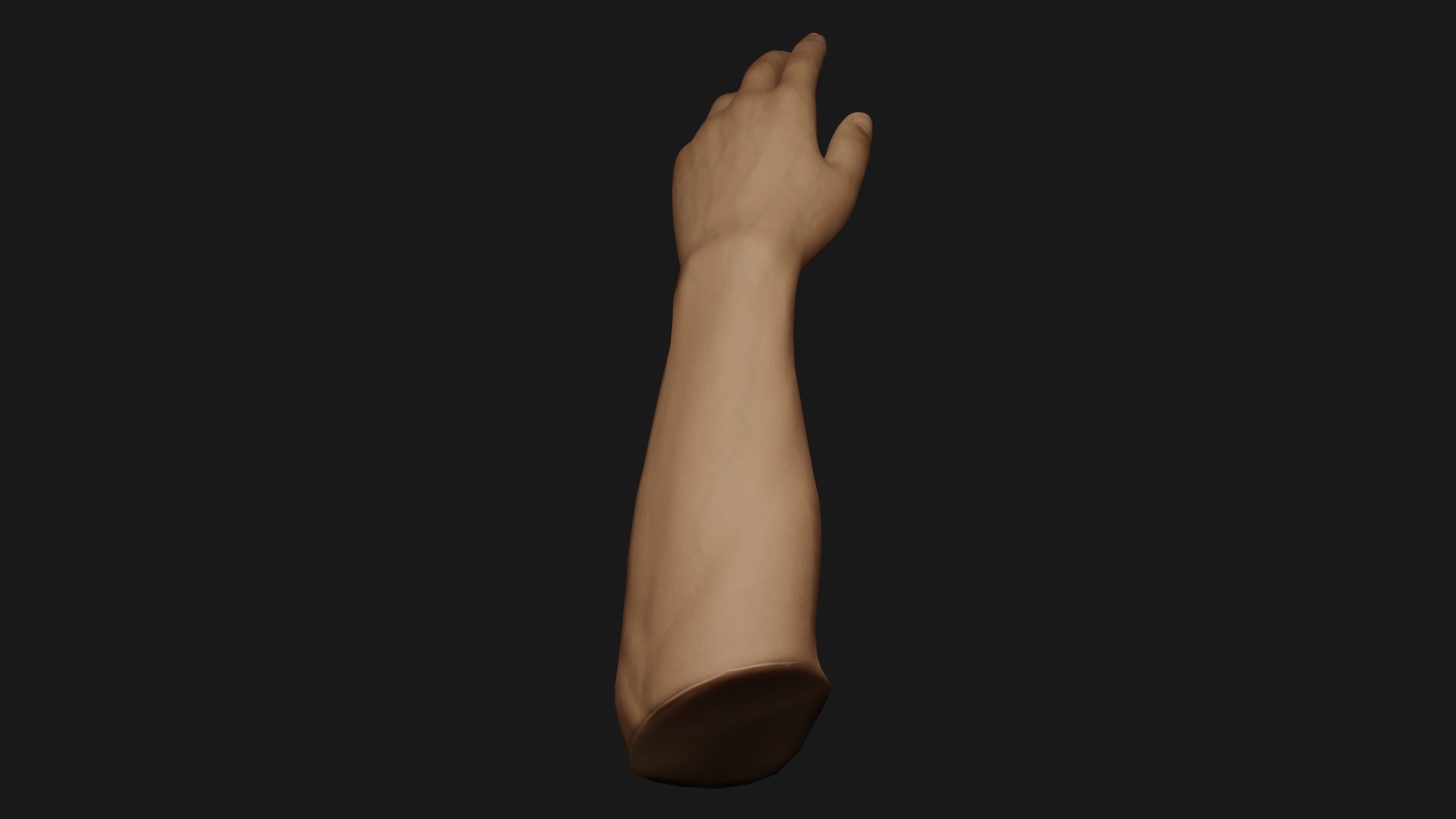 Male Left Hand Rigged Low-poly 3D model_4