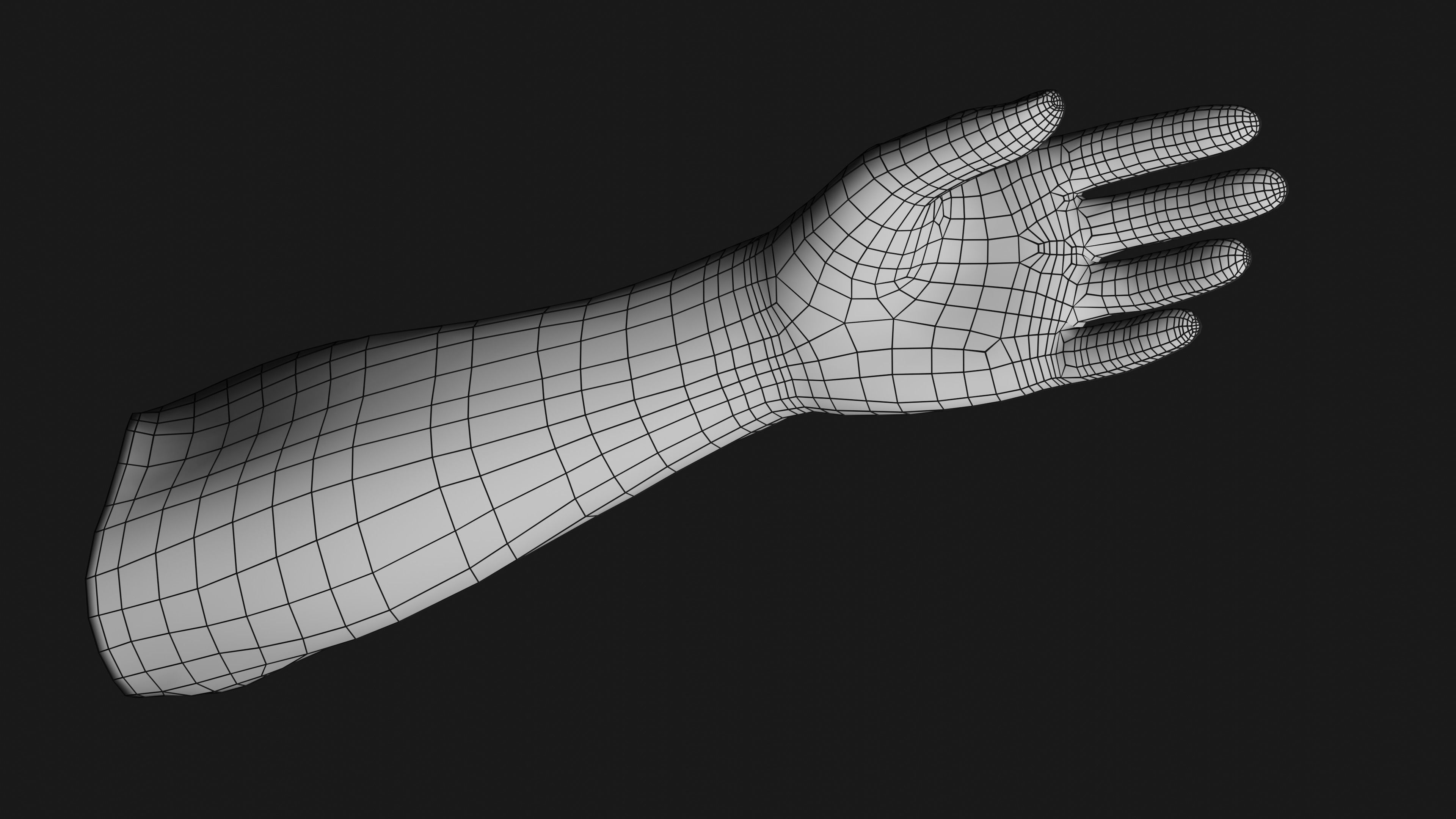 Male Left Hand Rigged Low-poly 3D model_30