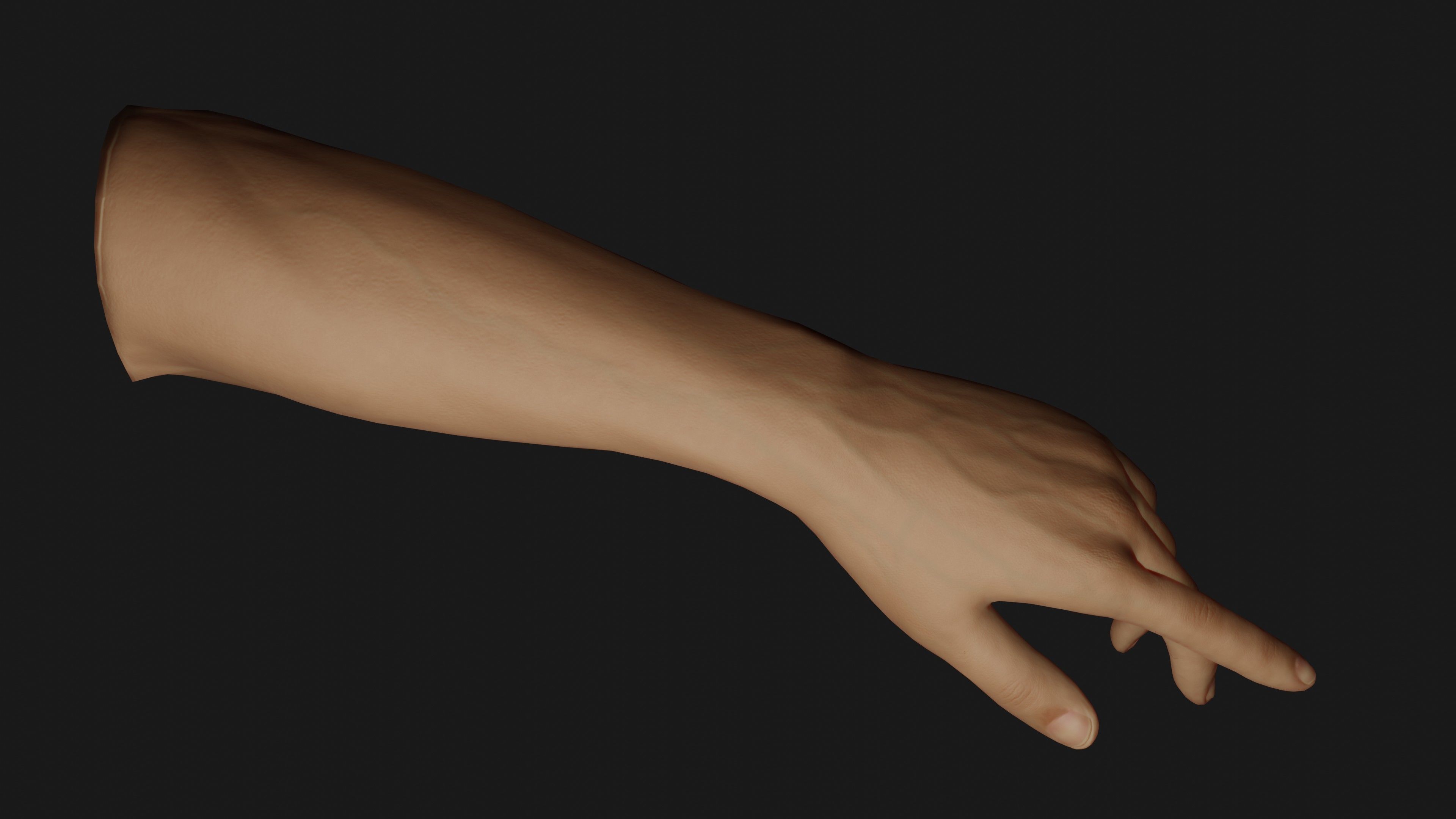Male Left Hand Rigged Low-poly 3D model_7