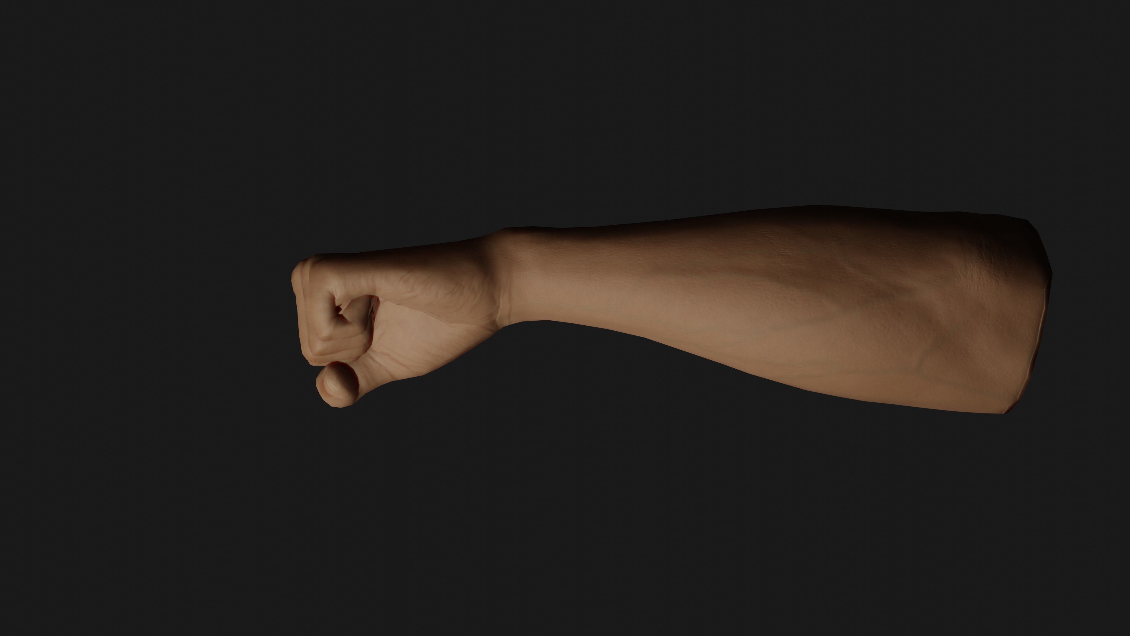 Male Left Hand Rigged Low-poly 3D model_9