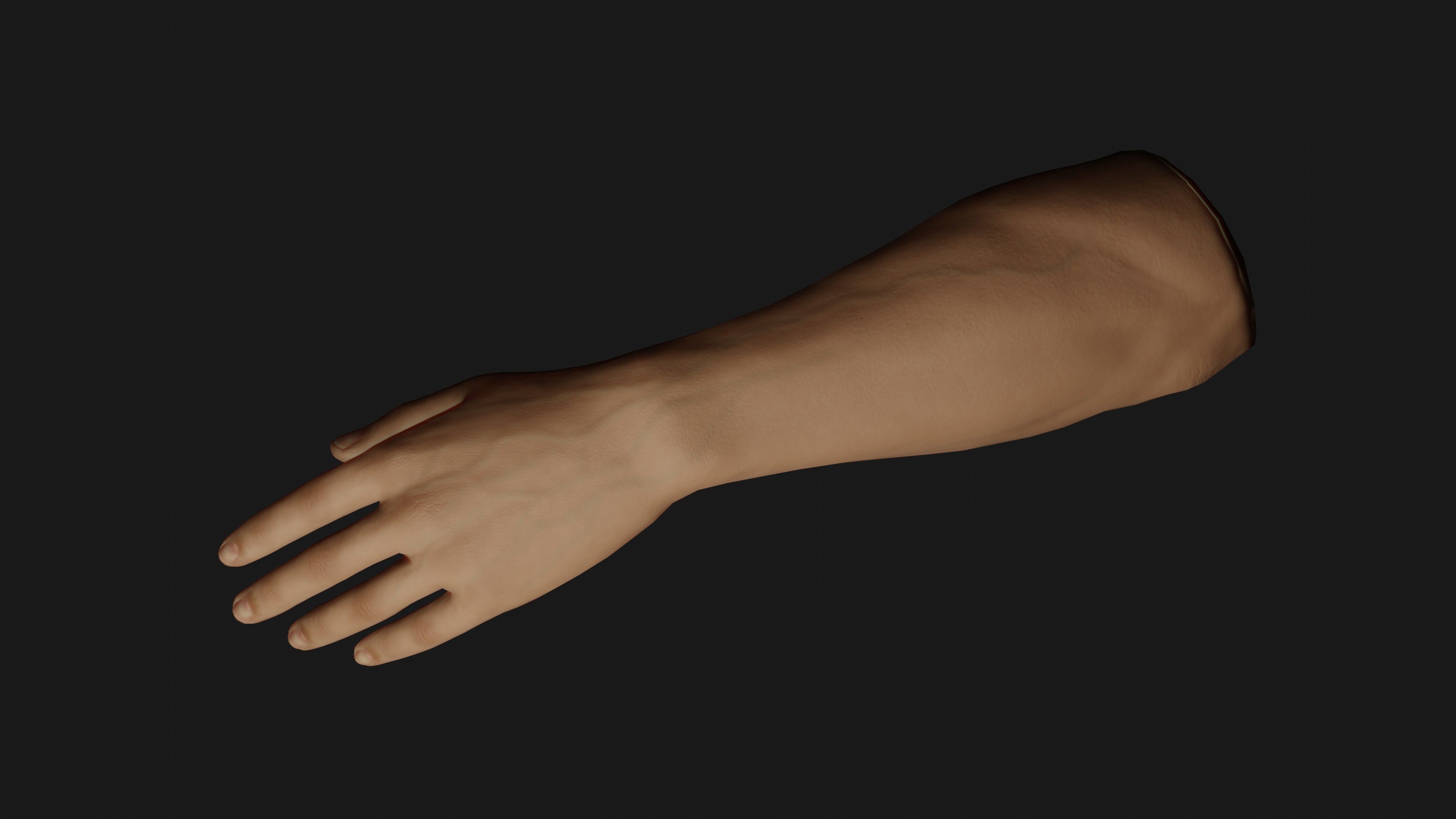 Male Left Hand Rigged Low-poly 3D model_14