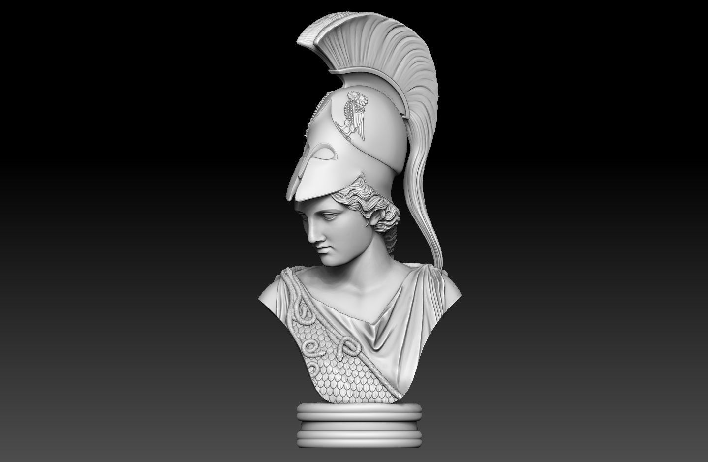 Athena goddess   bust 3D print model_9