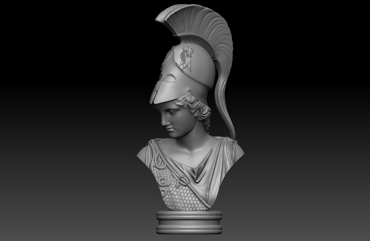 Athena goddess   bust 3D print model_2