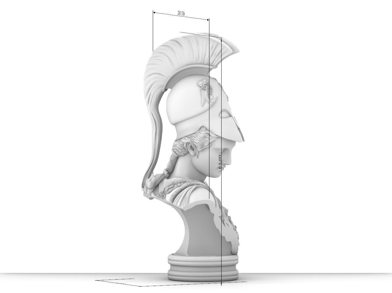 Athena goddess   bust 3D print model_5