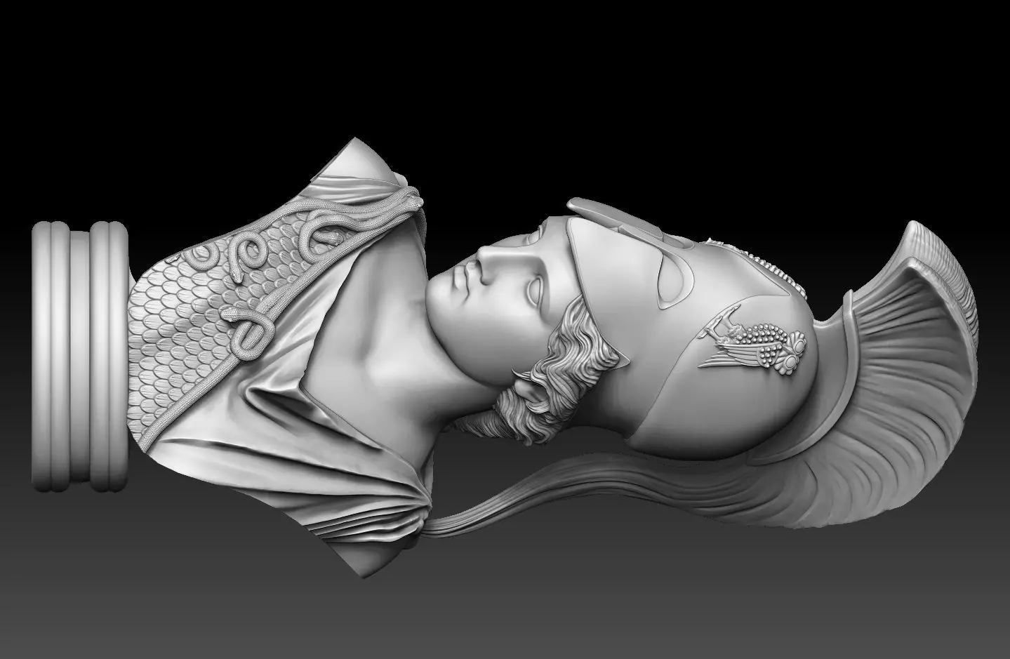 Athena goddess   bust 3D print model_0