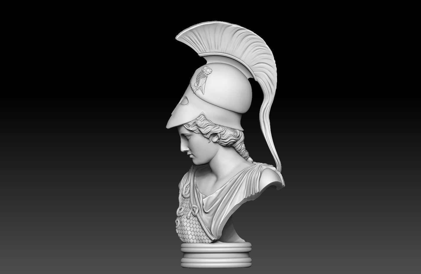 Athena goddess   bust 3D print model_8